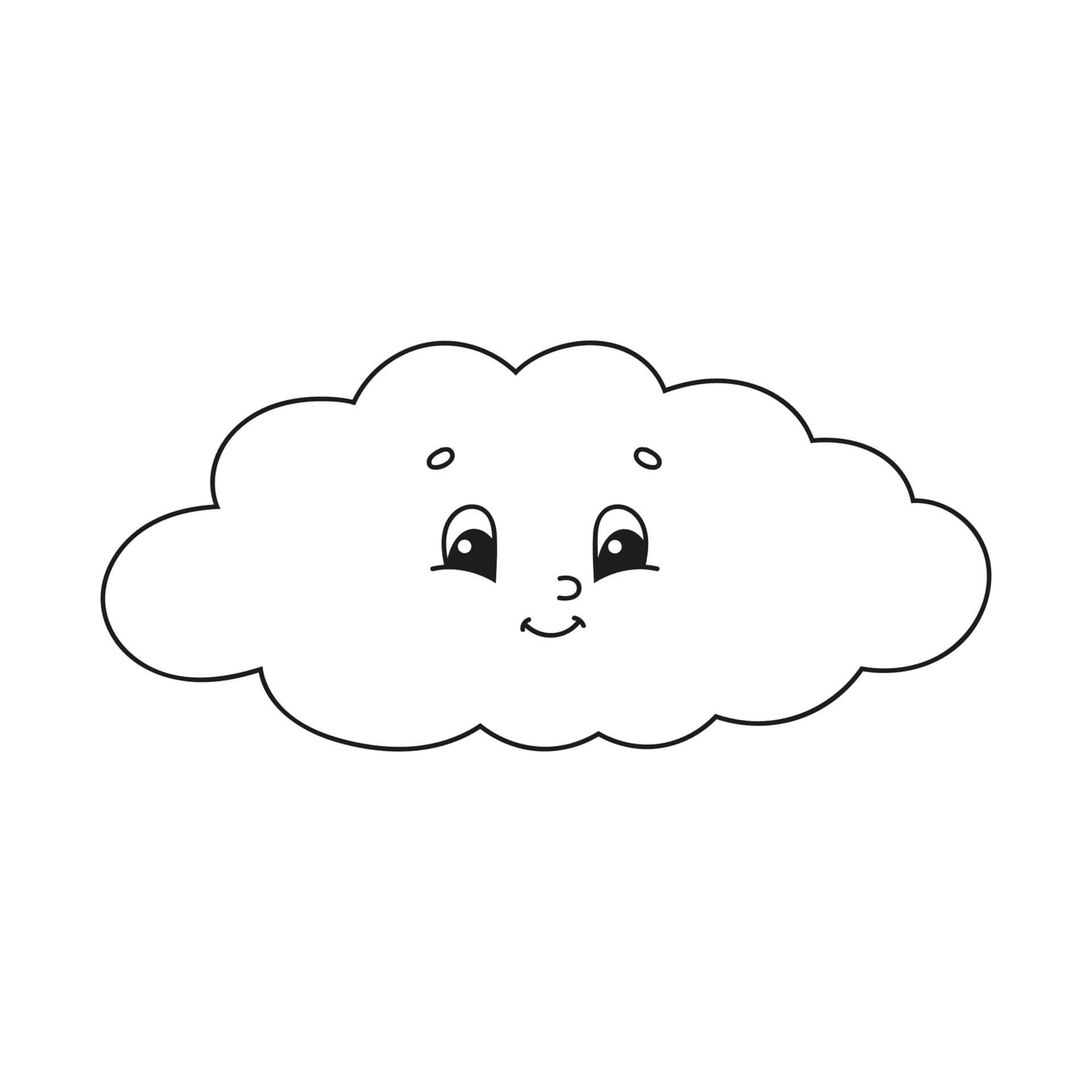 Dibujos de Nube de Dibujos Animados para colorear