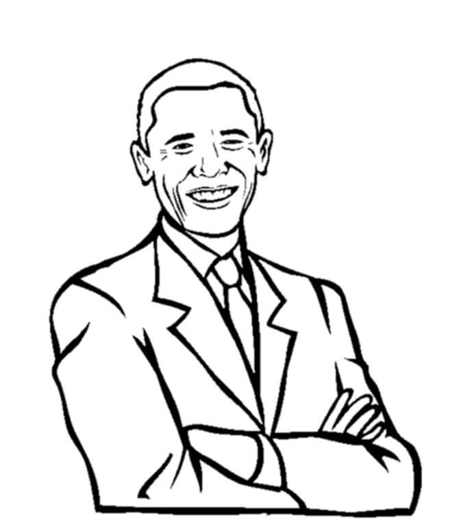 Obama Divertido para colorir