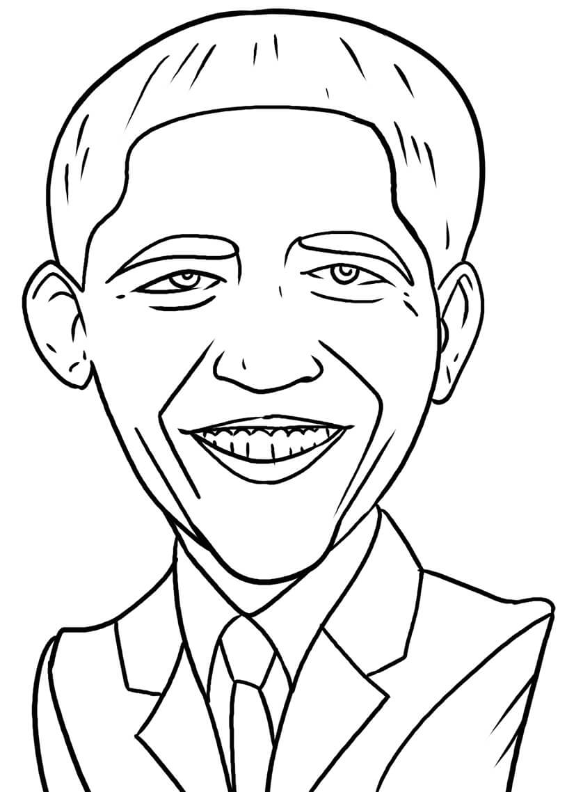 Obama Lindo para colorir