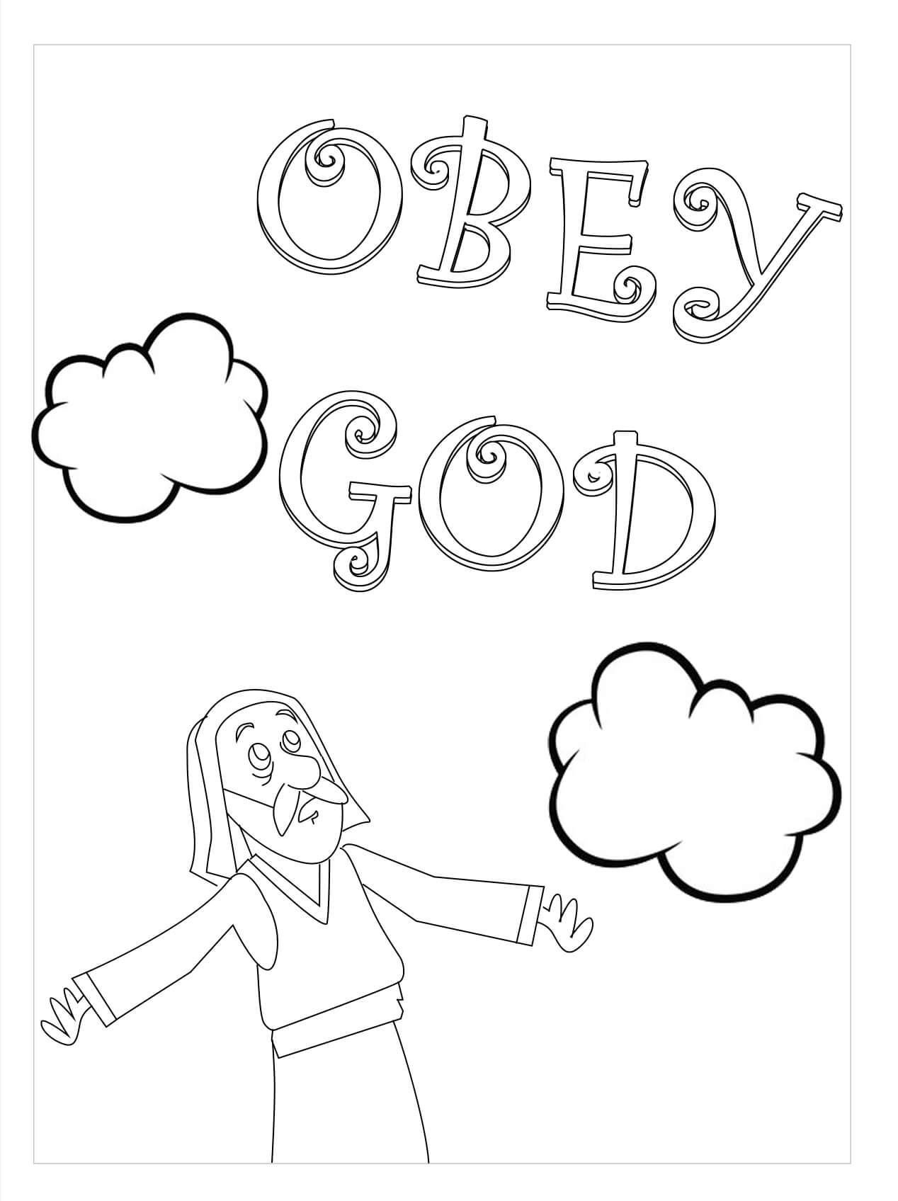 Obedecer a Dios para colorir