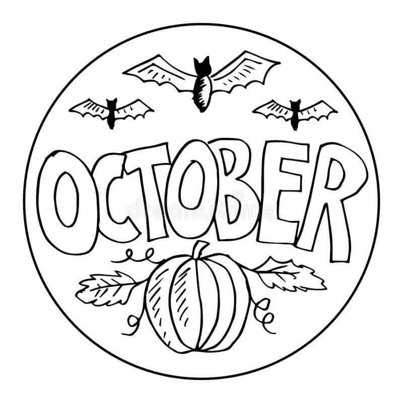 Octubre Logo para colorir
