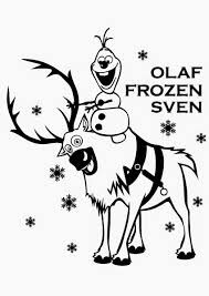 Olaf Montando a Sven para colorir