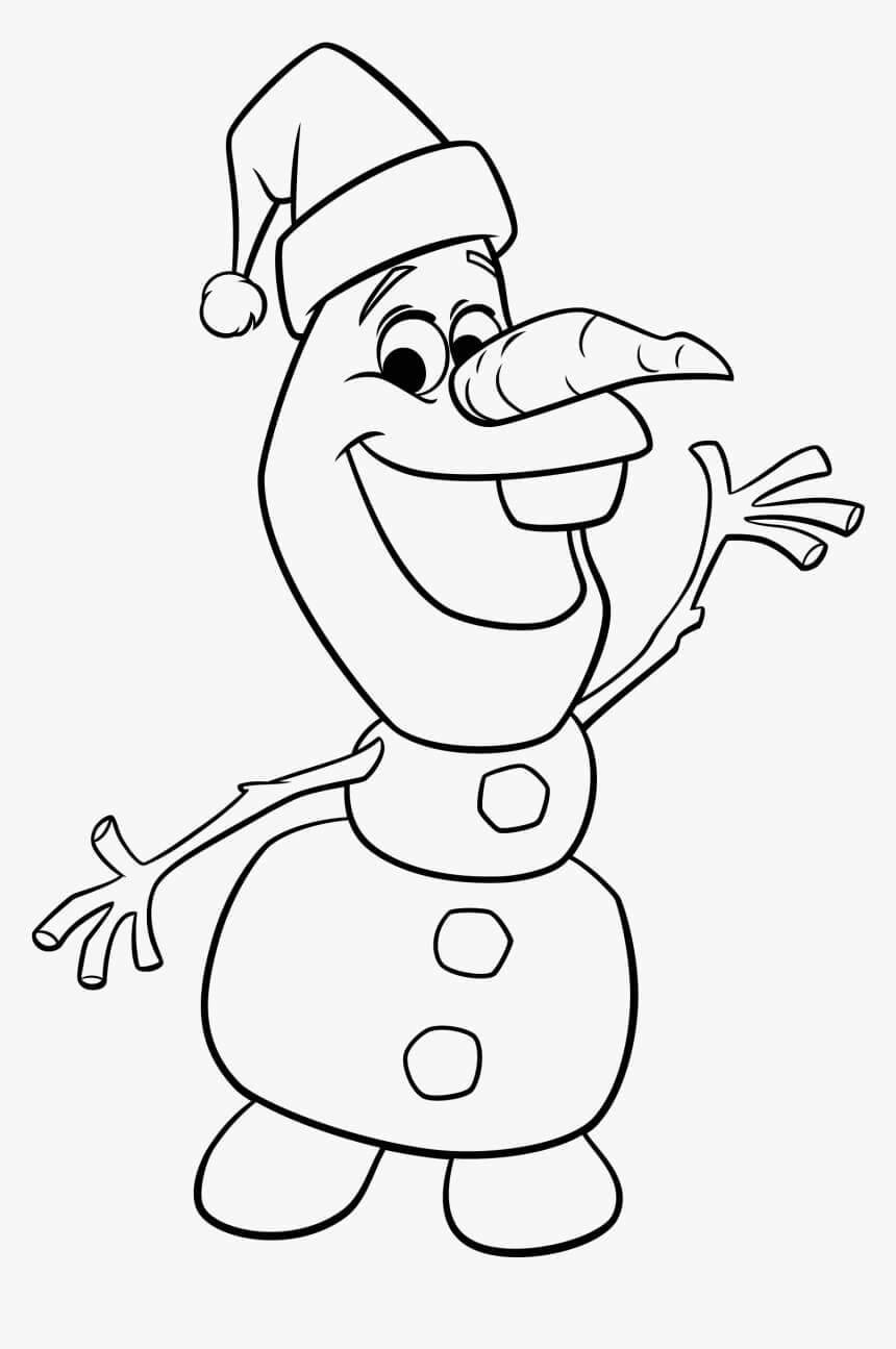 Olaf con Sombrero de Navidad para colorir