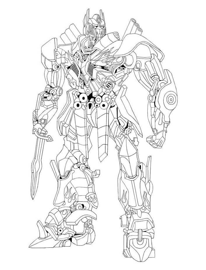 Dibujos de Optimus Prime Guerrero para colorear
