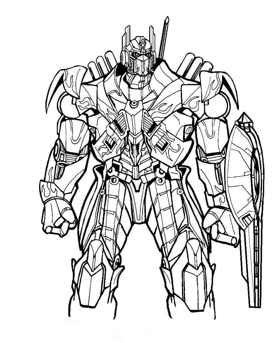 Optimus Prime y Shield para colorir