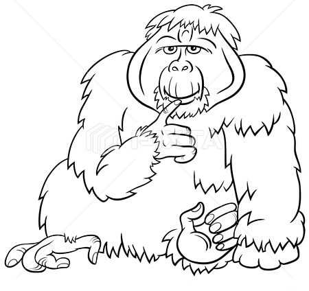 Dibujos de Orangután mono Animal Salvaje para colorear
