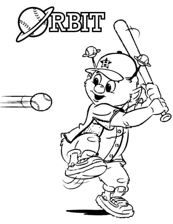Orbita a la Mascota en MLB para colorir