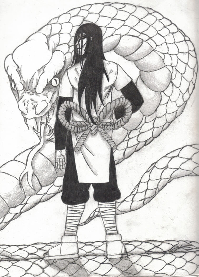 Dibujos de Orochimaru en Serpiente para colorear