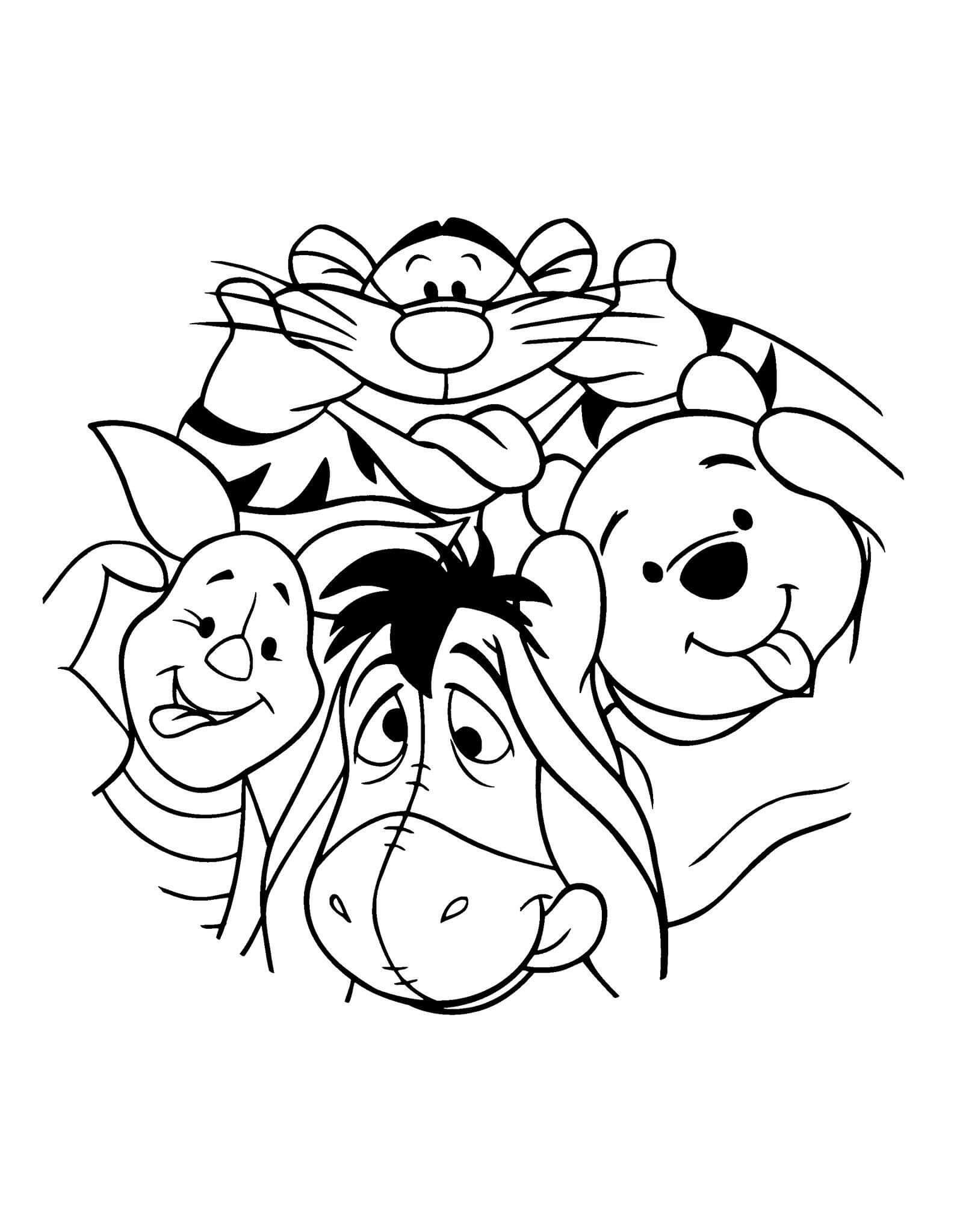Dibujos de Oso Disney Pooh y amigos para colorear
