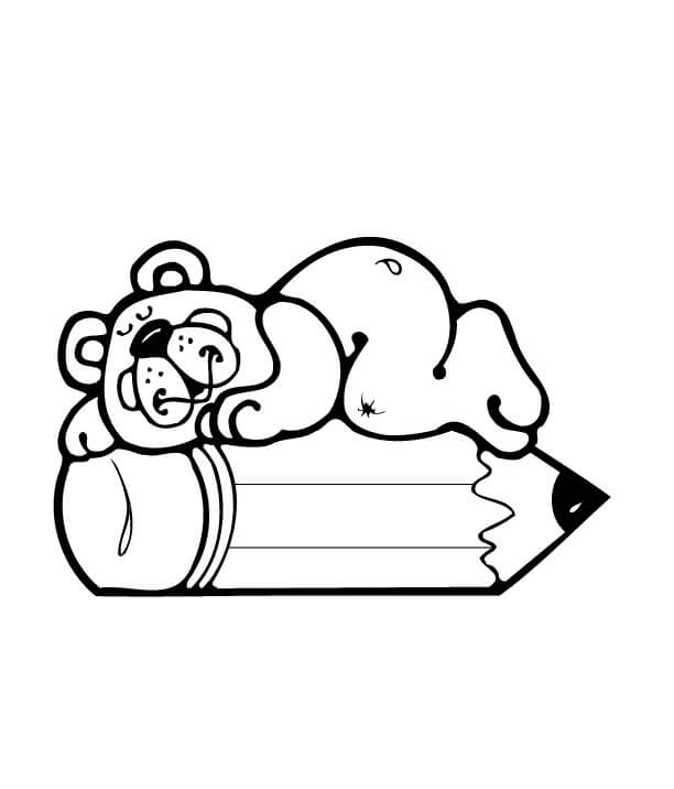 Oso Durmiendo en Lápiz para colorir
