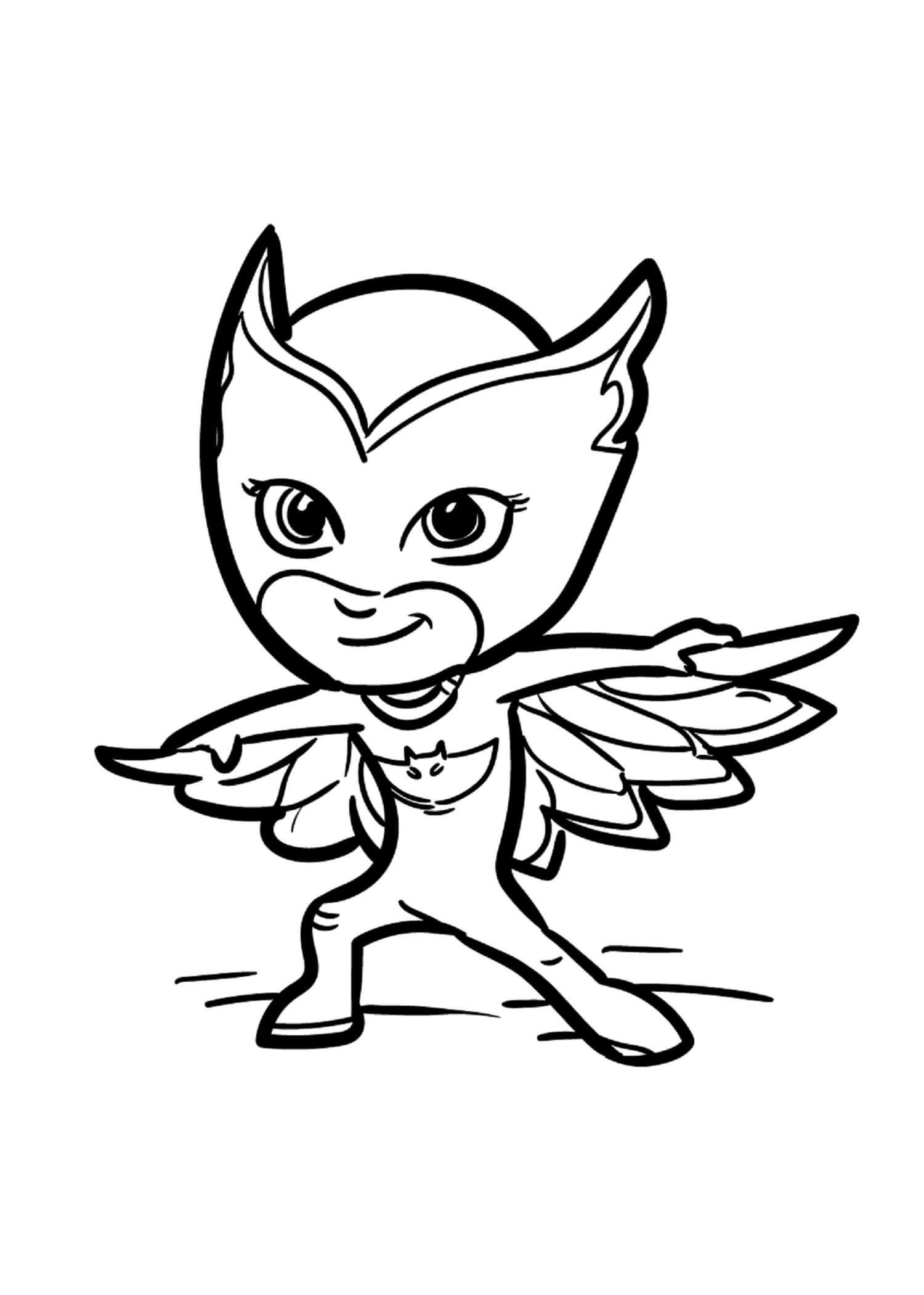 Owlette Sonriente para colorir