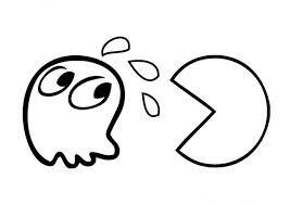 Dibujos de Pacman Comiendo Fantasma para colorear