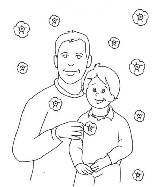 Dibujos de Padre e Hijo Perfectos para colorear