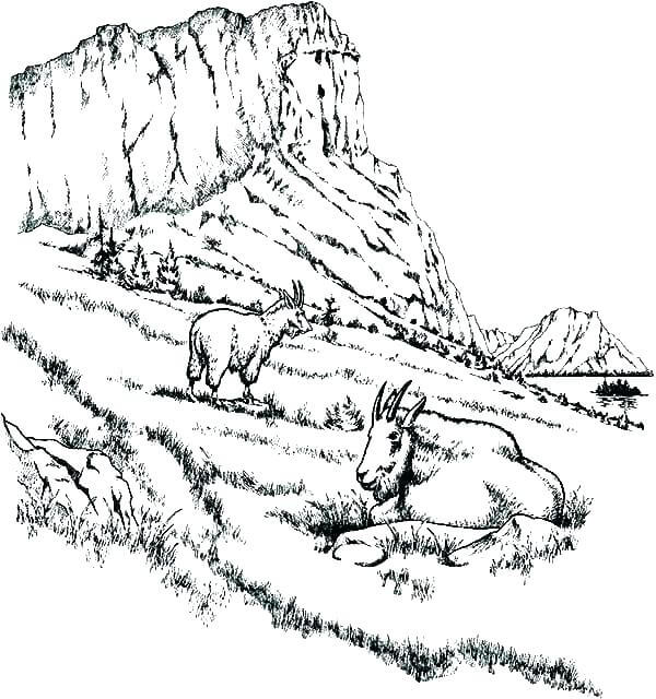 Dibujos de Paisaje de las Montañas para colorear