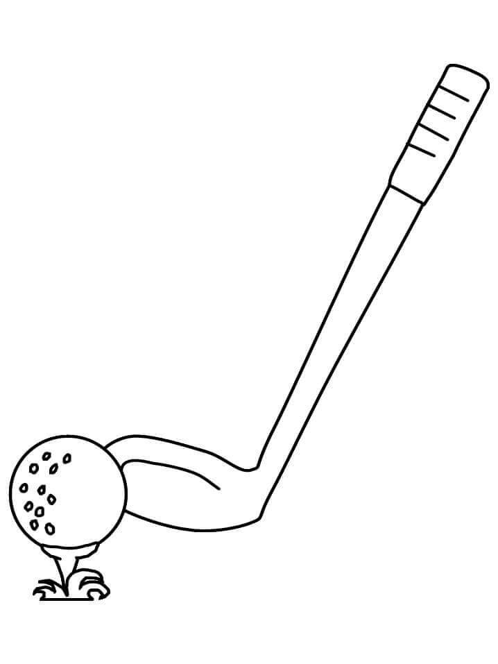 Palo y Pelota de Golf para colorir