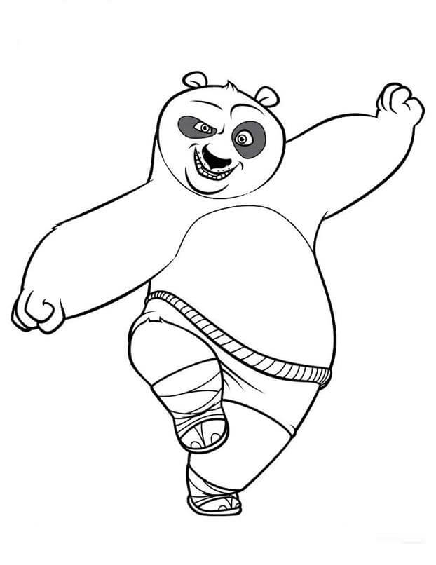 Panda Fresco de Kungfu para colorir