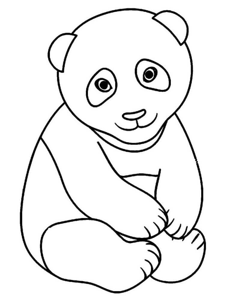 Dibujos de Panda Sentado para colorear