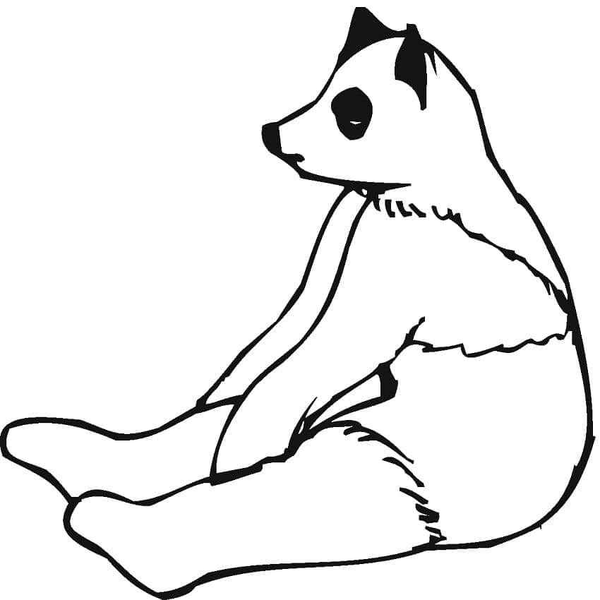Dibujos de Panda alto Sentado para colorear