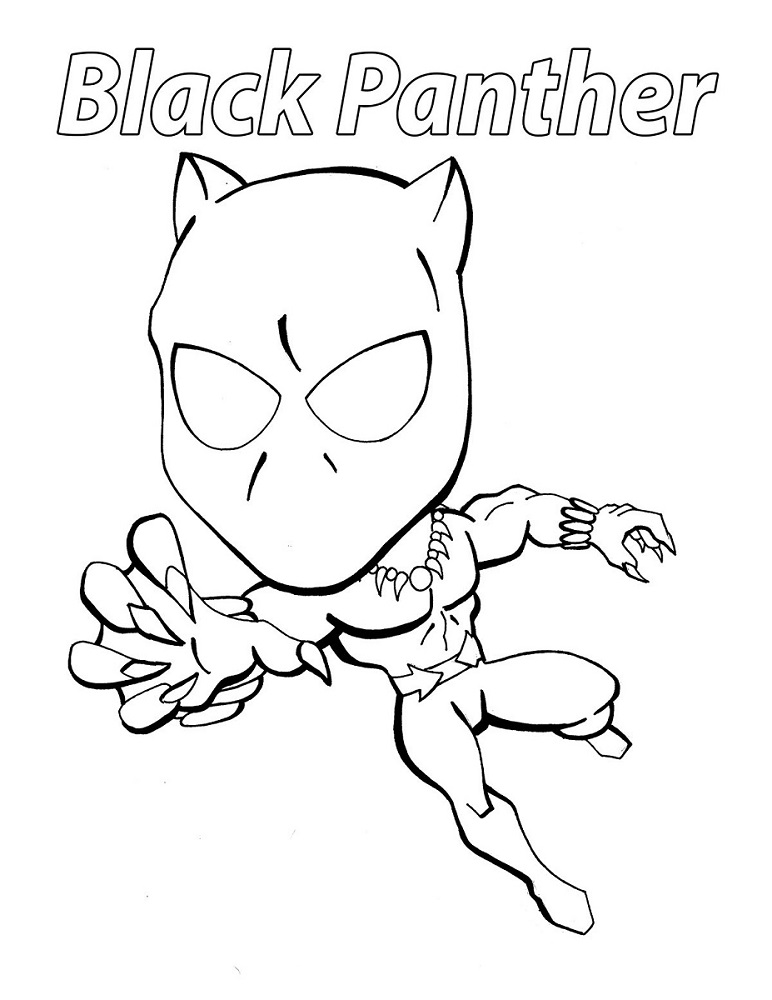 Dibujos de Pantera Negra Chibi para colorear