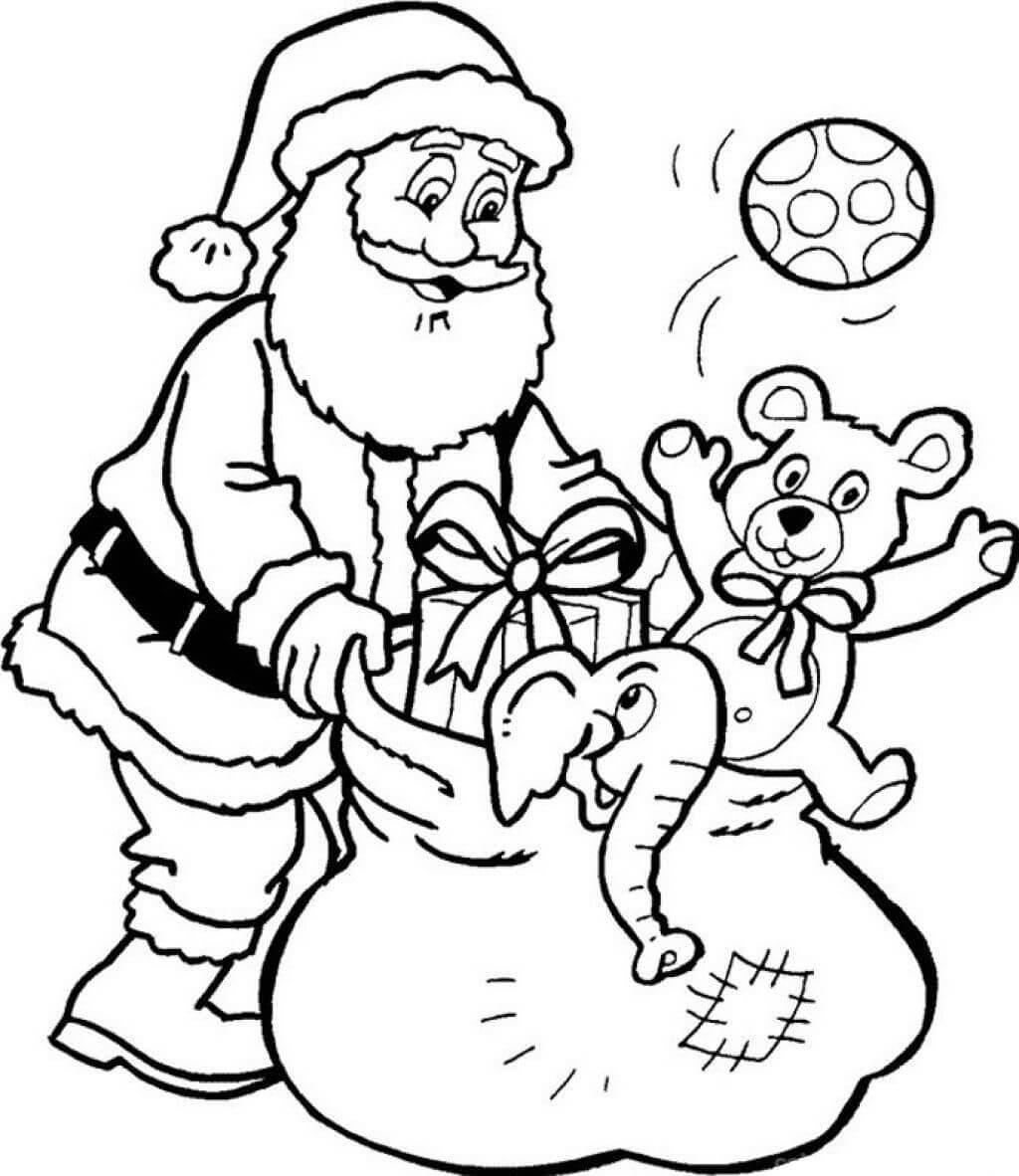 Dibujos de Papá Noel y Juguetes para colorear