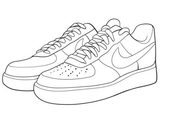 Dibujos de Pareja Nike Fuerza Aérea 1 para colorear