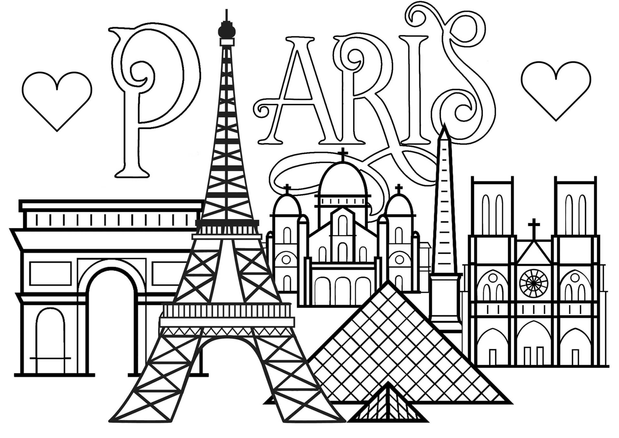 Dibujos de París Básico para colorear