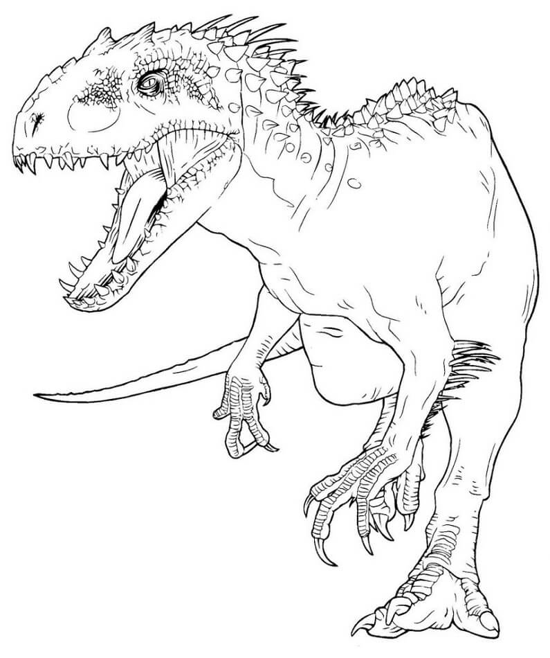 Dibujos de Parque Jurásico Indominus Rex para colorear
