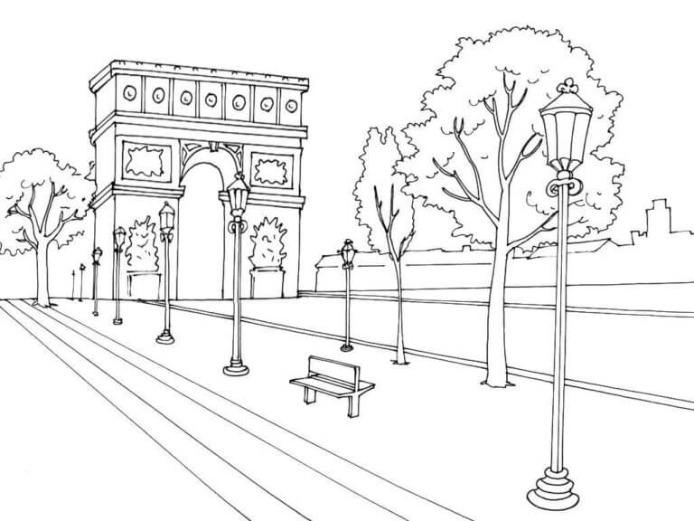 Parque Paris para colorir