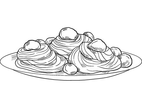 Pasta de Espagueti En Italiano para colorir