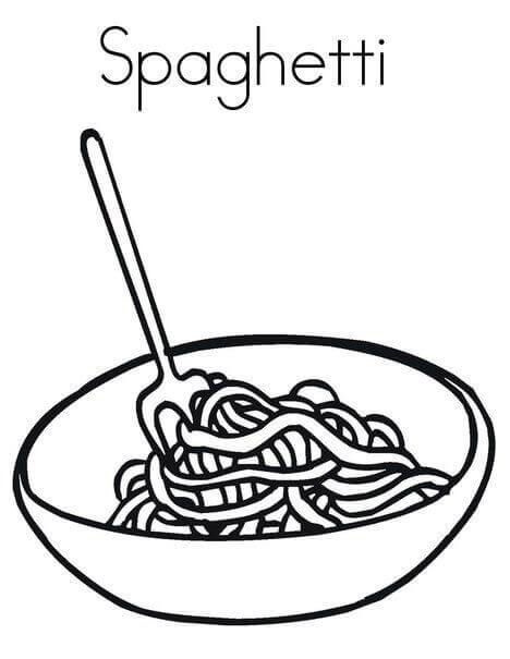Dibujos de Pasta de Espagueti para colorear