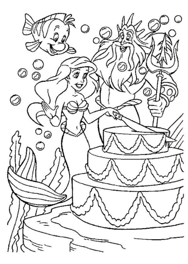 Dibujos de Pastel Para Ariel para colorear