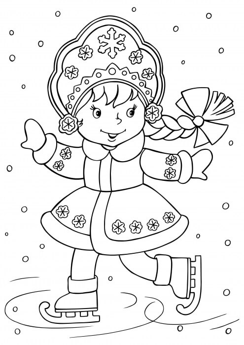 Dibujos de Patinaje Sobre Hielo Snow Maiden para colorear