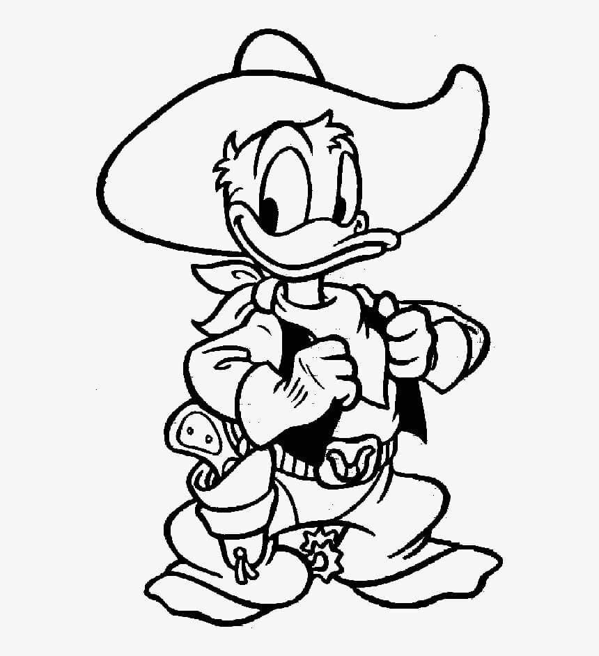 Pato Donald Vaquero para colorir