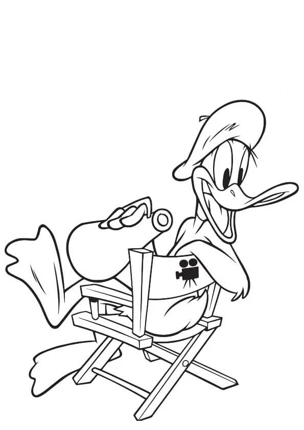 Pato Lucas Sentado en una Silla para colorir