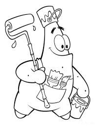 Patrick Star con Herramientas de Pintura para colorir