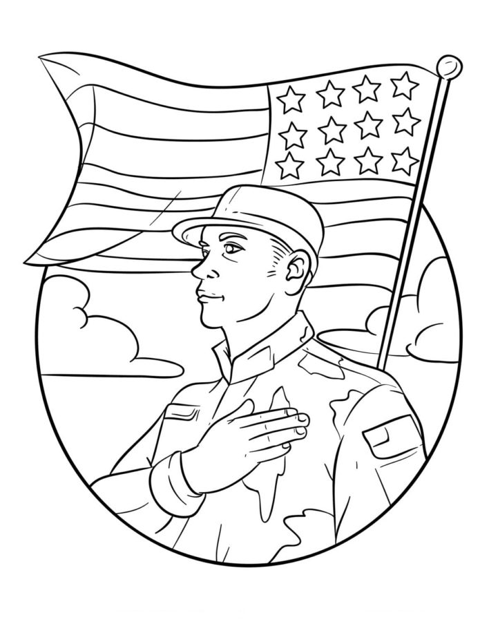 Dibujos de Patriota Militar para colorear