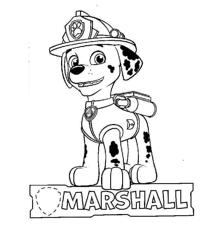 Patrulla Canina Marshall para colorir