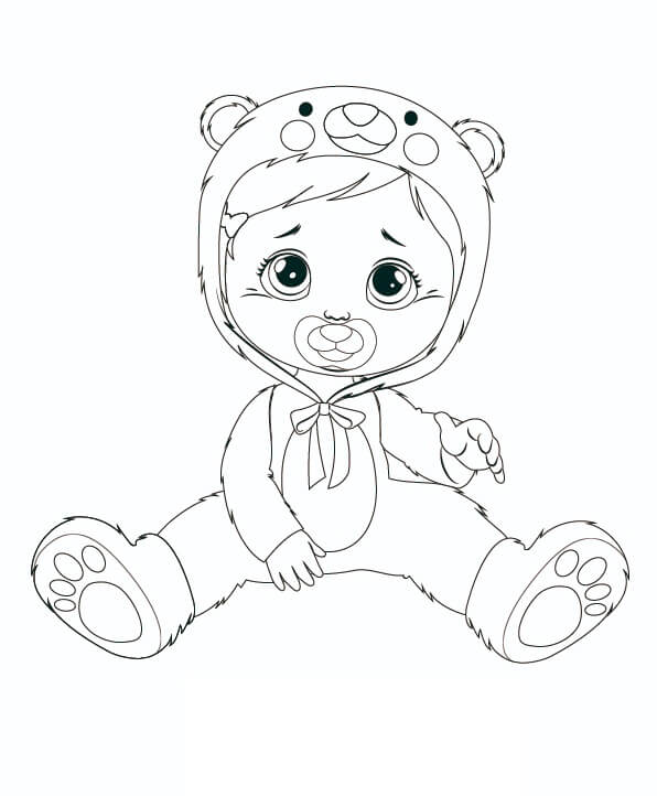 Paty Cry Babie Sentado para colorir