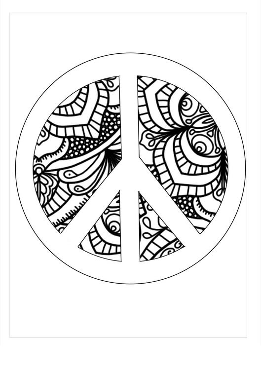 Paz Zentangle para colorir