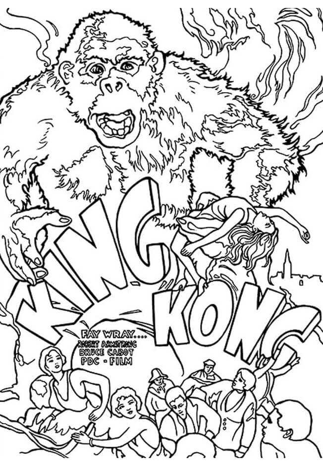 Película King Kong para colorir