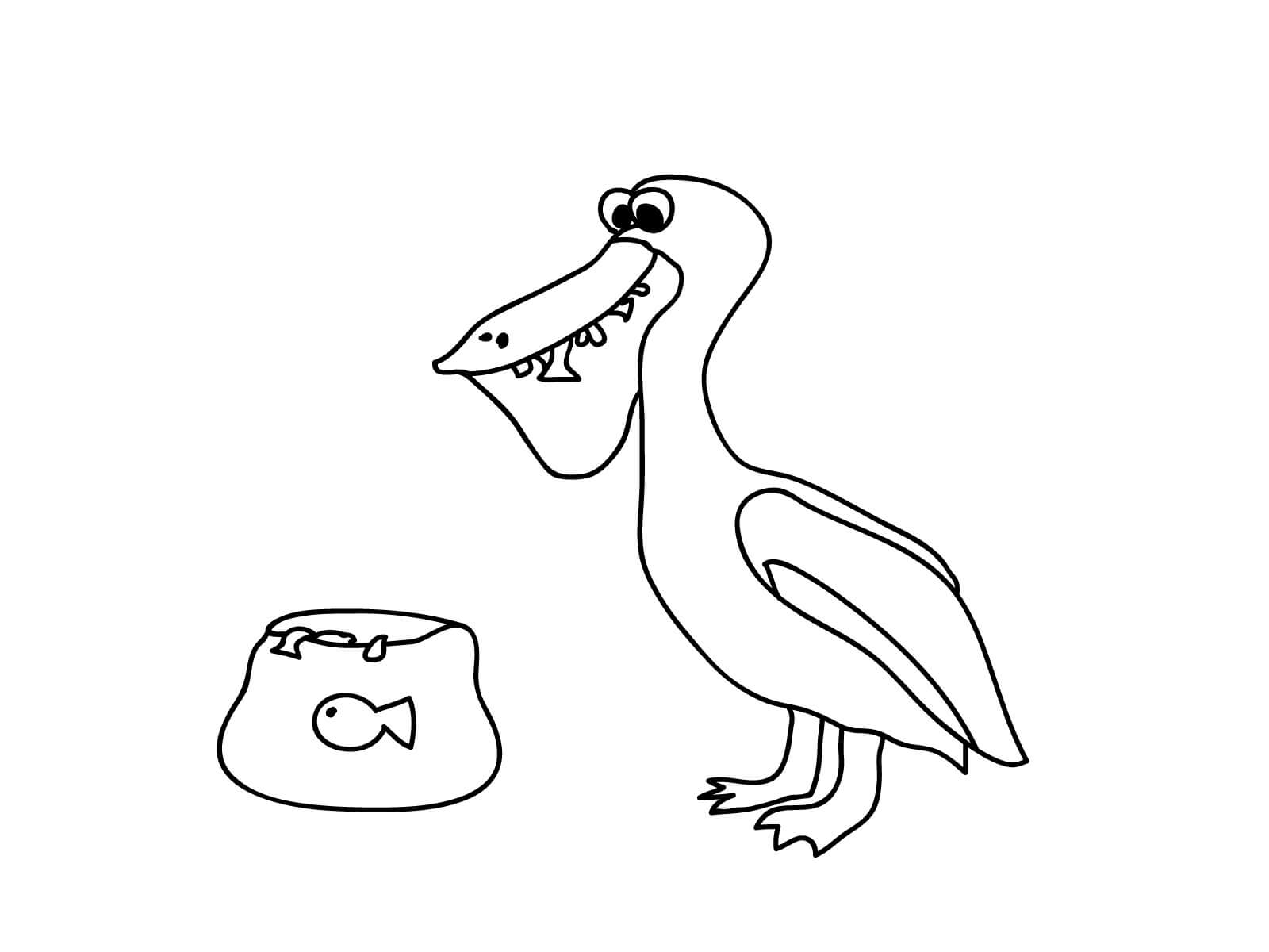 Pelícano Mascota para colorir
