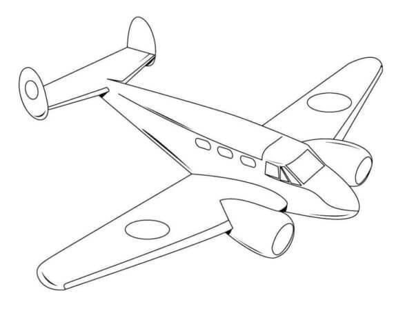 Dibujos de Pequeño Avión de Pasajeros para colorear