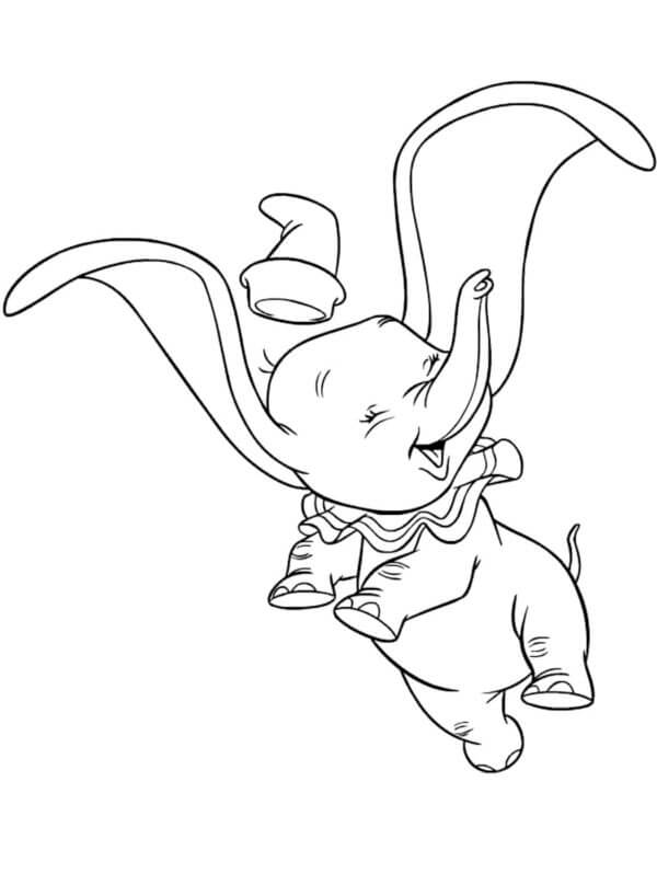 Dibujos de Pequeño Dumbo En Vuelo para colorear