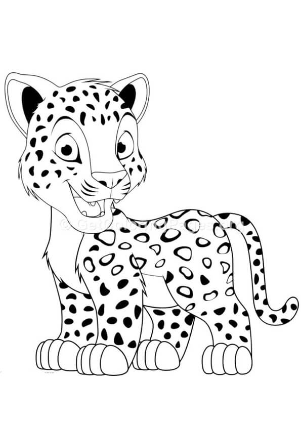 Dibujos de Pequeña Diversión de Leopardo para colorear