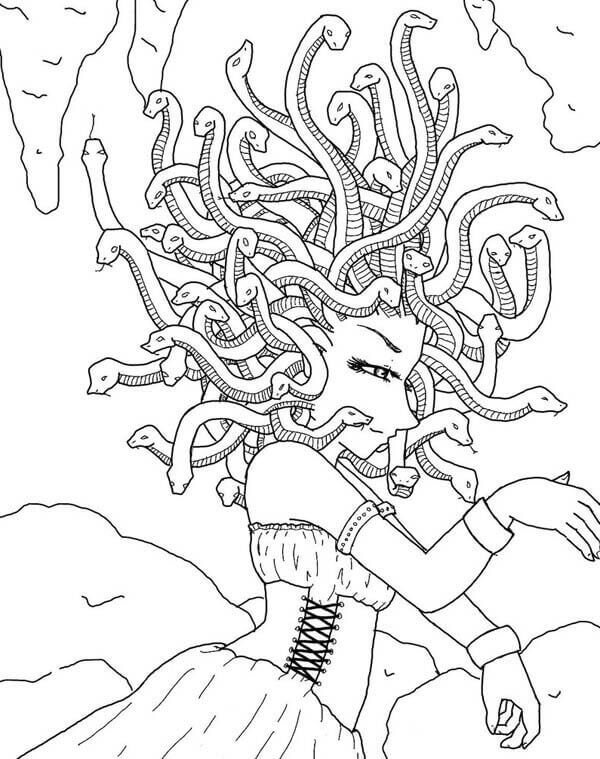 Pequeña Medusa para colorir