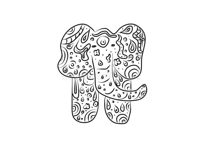 Pequeño Elefante Zentangle para colorir