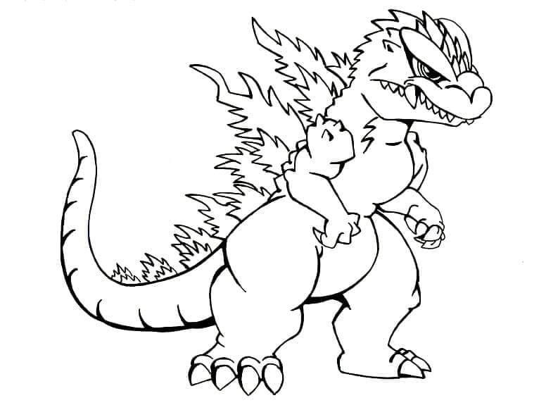 Pequeño Godzilla para colorir