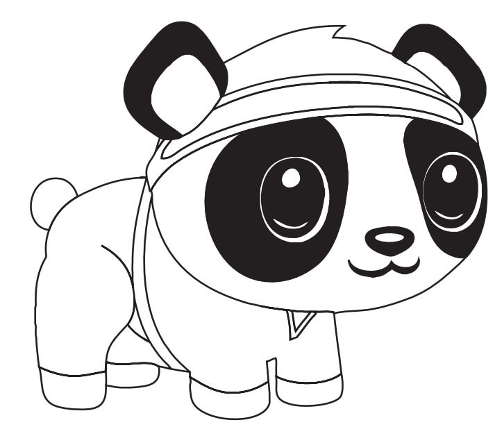 Dibujos de Pequeño Panda Sonriendo para colorear