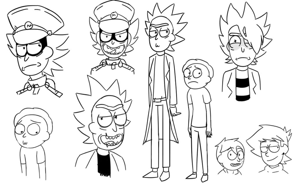 Personajes De Rick Y Morty para colorir