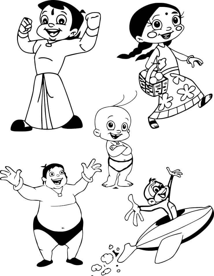 Dibujos de Personajes de Chhota Bheem para colorear